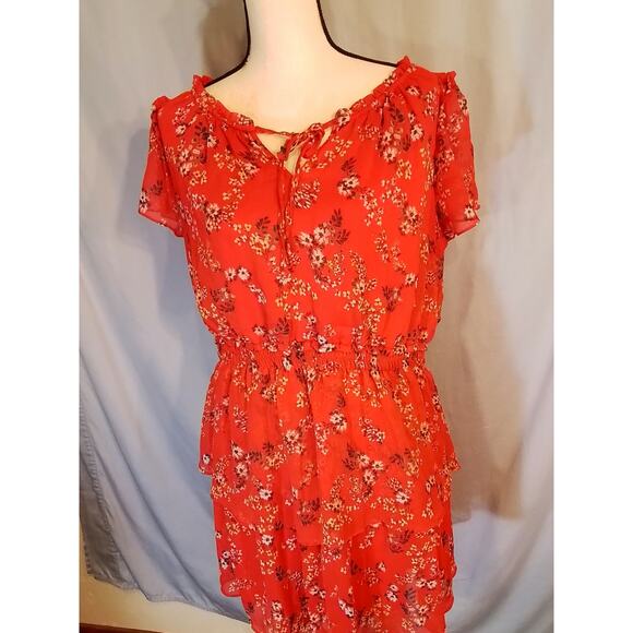 Copied - Lauren Conrad Red Floral Summer Dress - Picture 3 of 5